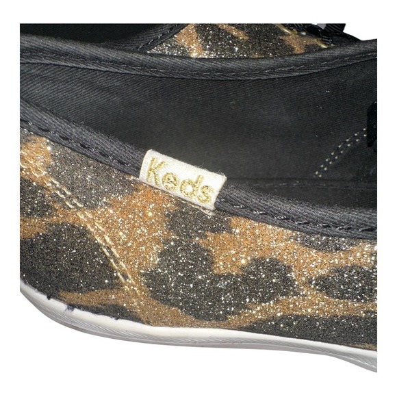 Keds x Kate Spade Leopard Print Glitter Sneakers, Size 9 - Picture 4 of 9